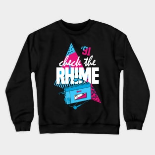 1991 Retro Hip Hop Check Rhime Crewneck Sweatshirt